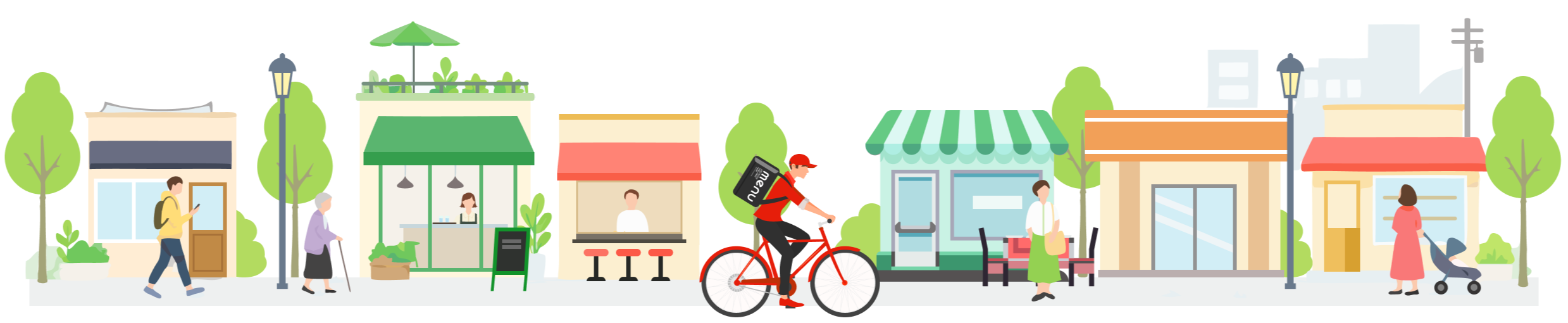 menu（メニュー）の街のイラスト